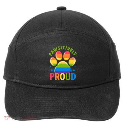 Pride Paw Print In Rainbow Colors 7-Panel Snapback Hat