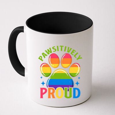Pride Paw Print In Rainbow Colors Mug