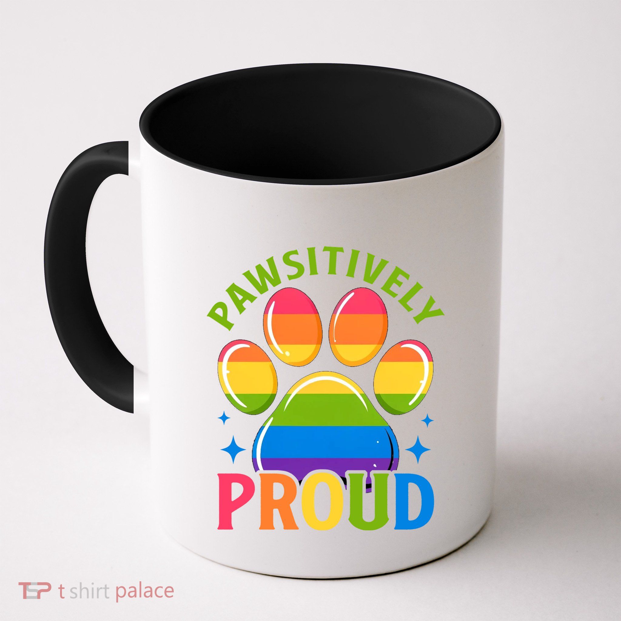 Pride Paw Print In Rainbow Colors Mug