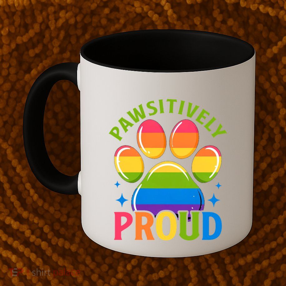 Pride Paw Print In Rainbow Colors Mug