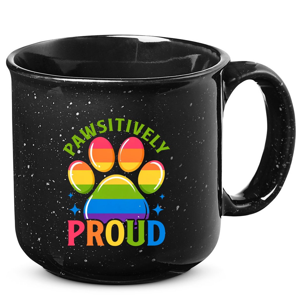 Pride Paw Print In Rainbow Colors 15oz Campfire Ceramic Mug