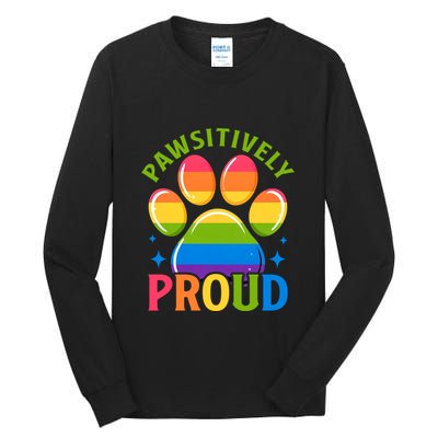 Pride Paw Print In Rainbow Colors Tall Long Sleeve T-Shirt