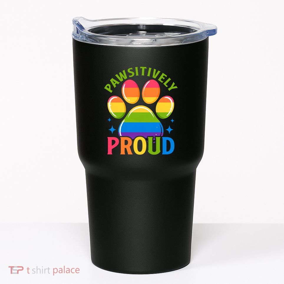 Pride Paw Print In Rainbow Colors Tumbler