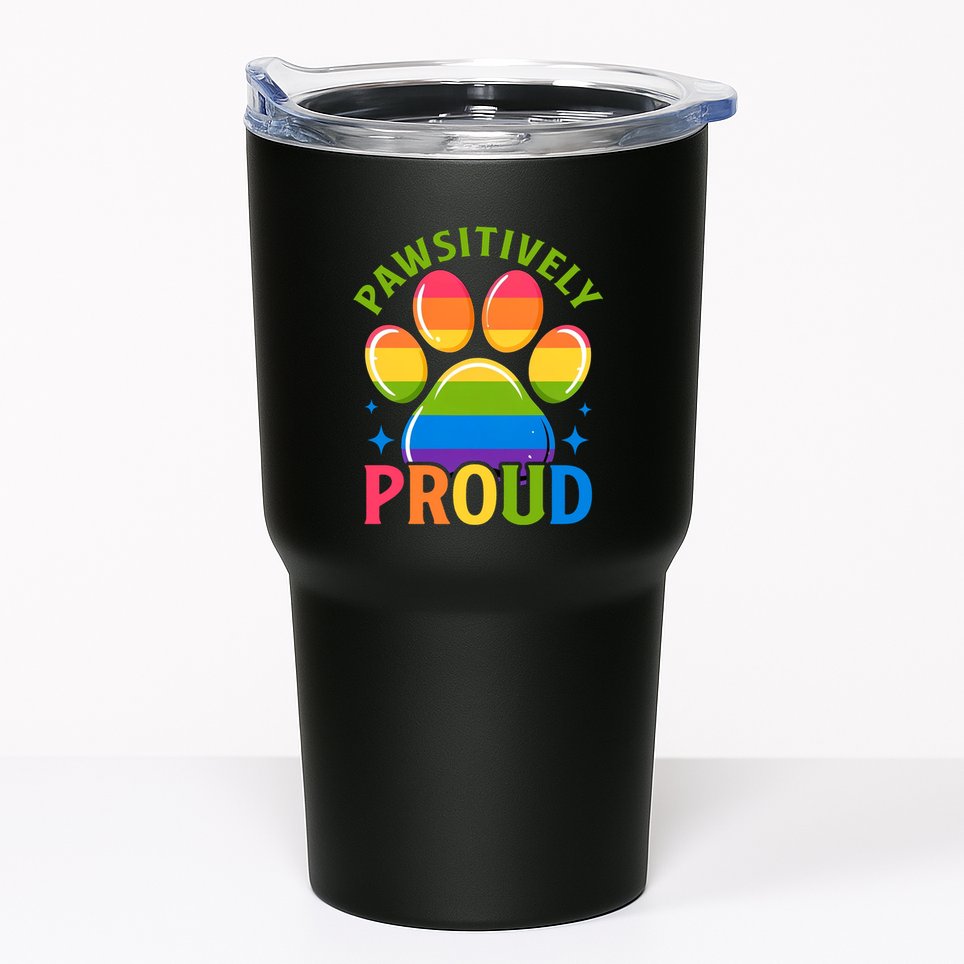 Pride Paw Print In Rainbow Colors Tumbler