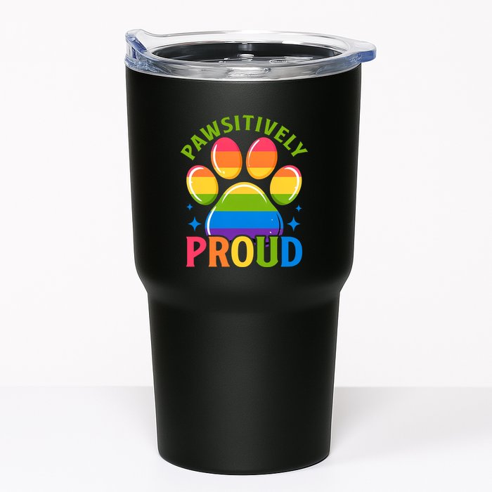 Pride Paw Print In Rainbow Colors Tumbler