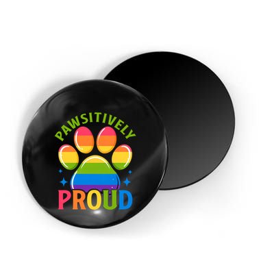 Pride Paw Print In Rainbow Colors Magnet