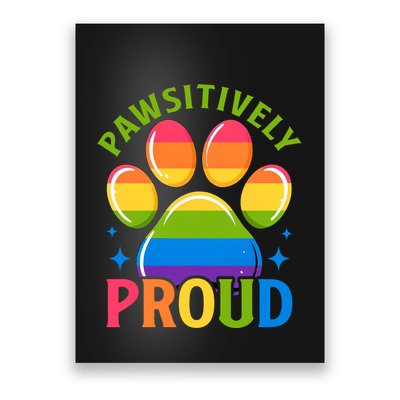 Pride Paw Print In Rainbow Colors Poster