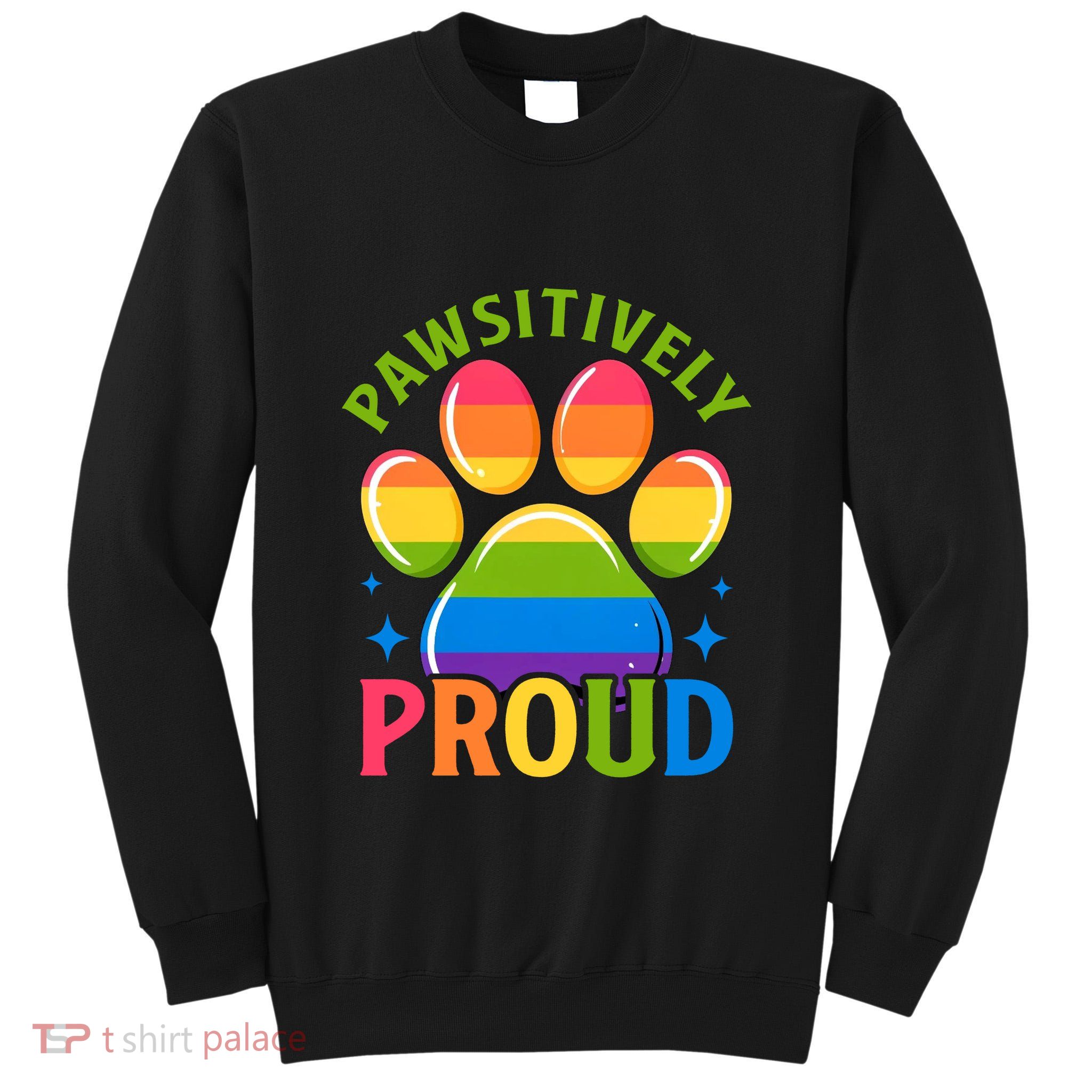 Pride Paw Print In Rainbow Colors Tall Sweatshirt