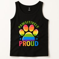 Pride Paw Print In Rainbow Colors Tank Top
