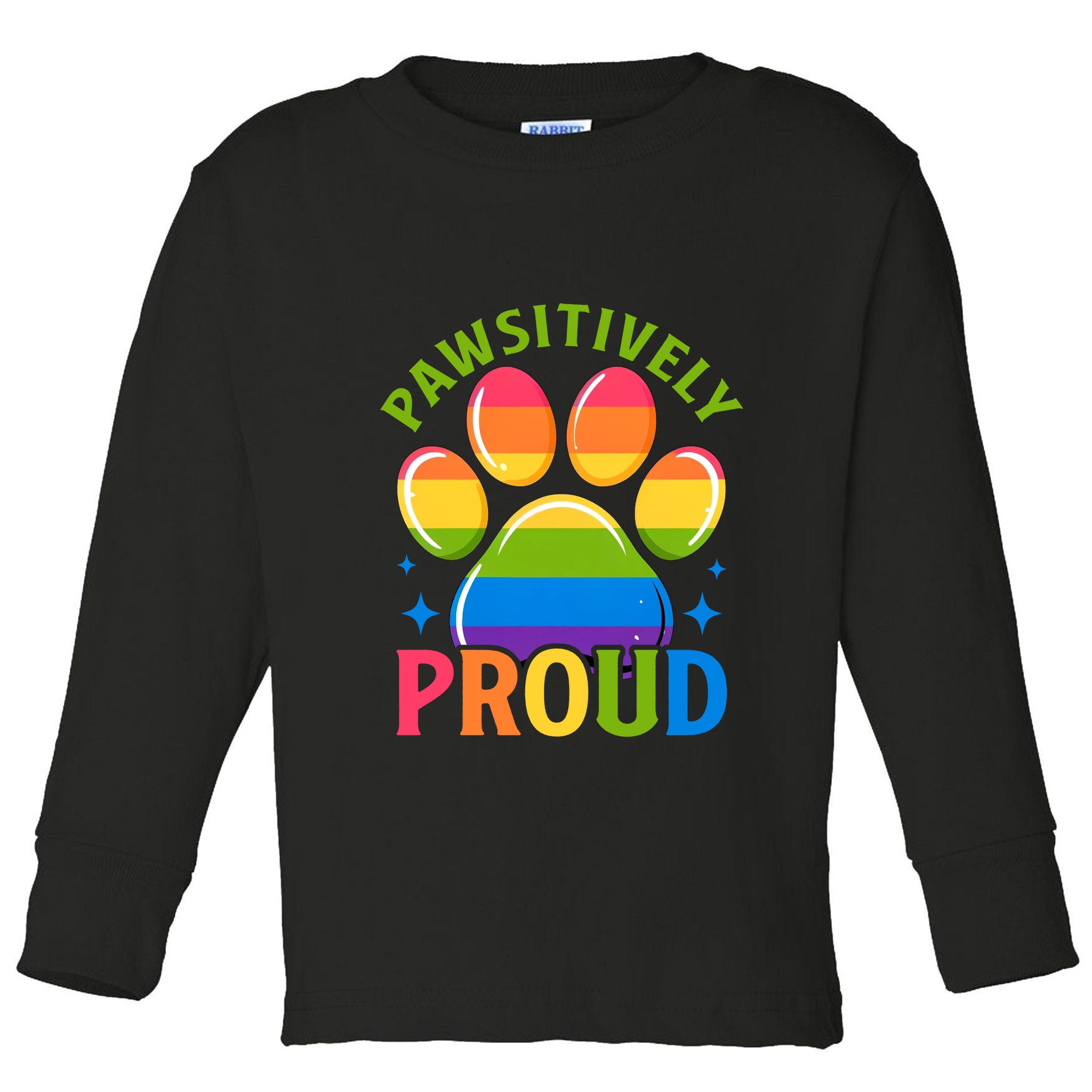 Pride Paw Print In Rainbow Colors Toddler Long Sleeve Shirt
