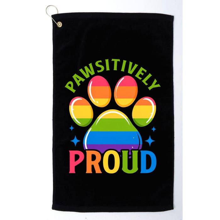 Pride Paw Print In Rainbow Colors Golf Towel