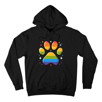 Pride Paw Print With Rainbow Colors Hoodie