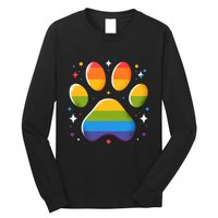 Pride Paw Print With Rainbow Colors Long Sleeve Shirt