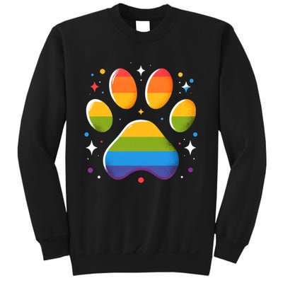 Pride Paw Print With Rainbow Colors Sweatshirt