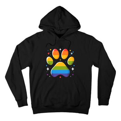 Pride Paw Print With Rainbow Colors Tall Hoodie