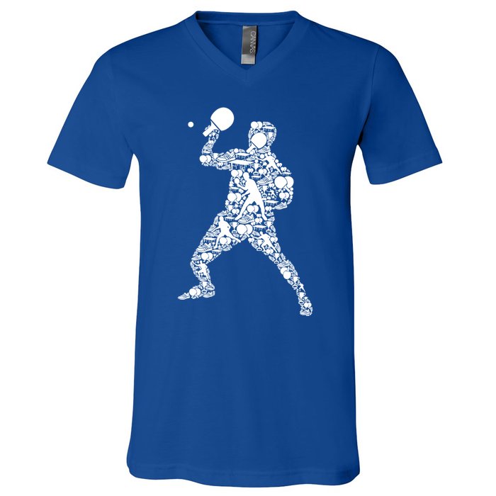 Ping Pong Player Table Tennis Gift V-Neck T-Shirt