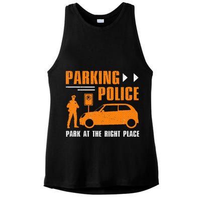 Parking Police Park At The Right Place Ladies PosiCharge Tri-Blend Wicking Tank