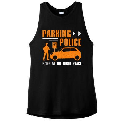 Parking Police Park At The Right Place Ladies PosiCharge Tri-Blend Wicking Tank