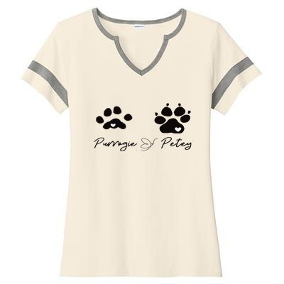 Paw prints Ladies Halftime Notch Neck Tee