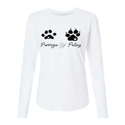 Paw prints Womens Cotton Relaxed Long Sleeve T-Shirt