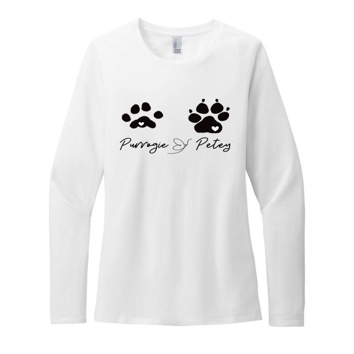 Paw prints Womens CVC Long Sleeve Shirt