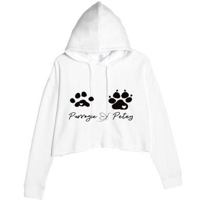 Paw prints Crop Fleece Hoodie