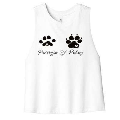 Paw prints Women's Racerback Cropped Tank