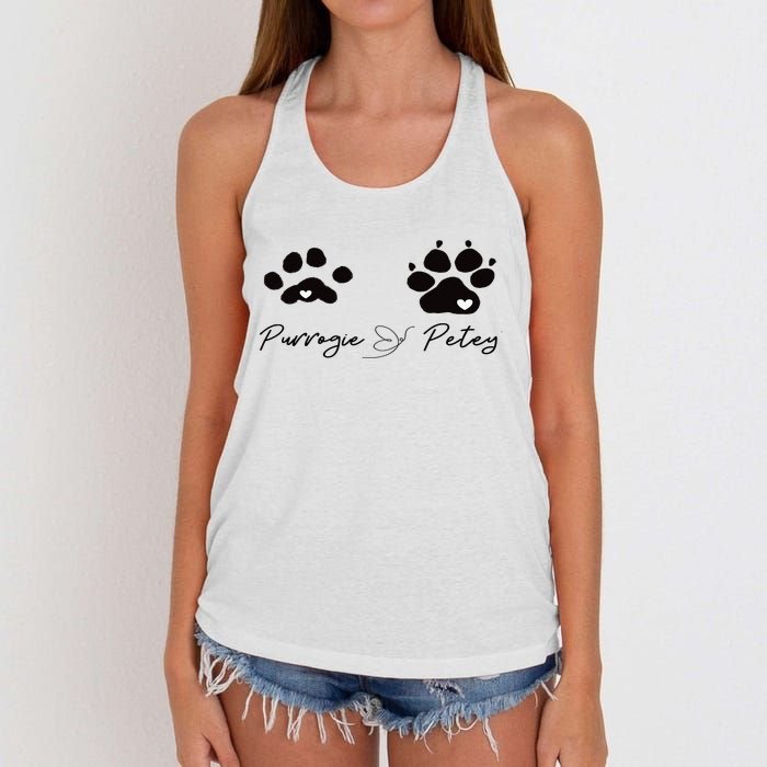 Paw prints Women's Knotted Racerback Tank