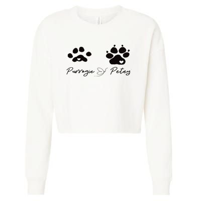 Paw prints Cropped Pullover Crew