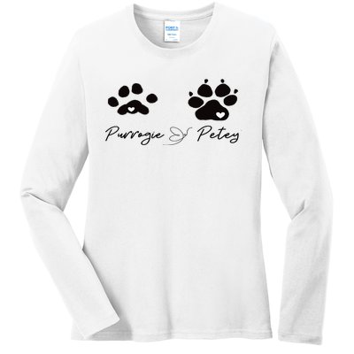 Paw prints Ladies Long Sleeve Shirt