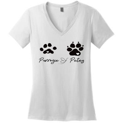 Paw prints Women's V-Neck T-Shirt