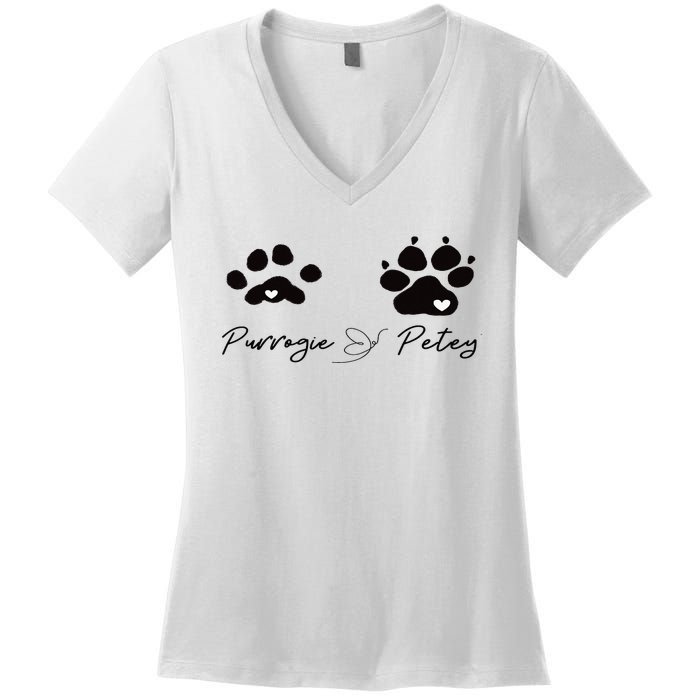 Paw prints Women's V-Neck T-Shirt