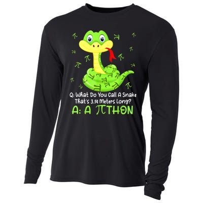 Python Pithon Pi Symbol Funny Math Teacher Pi Day Cooling Performance Long Sleeve Crew