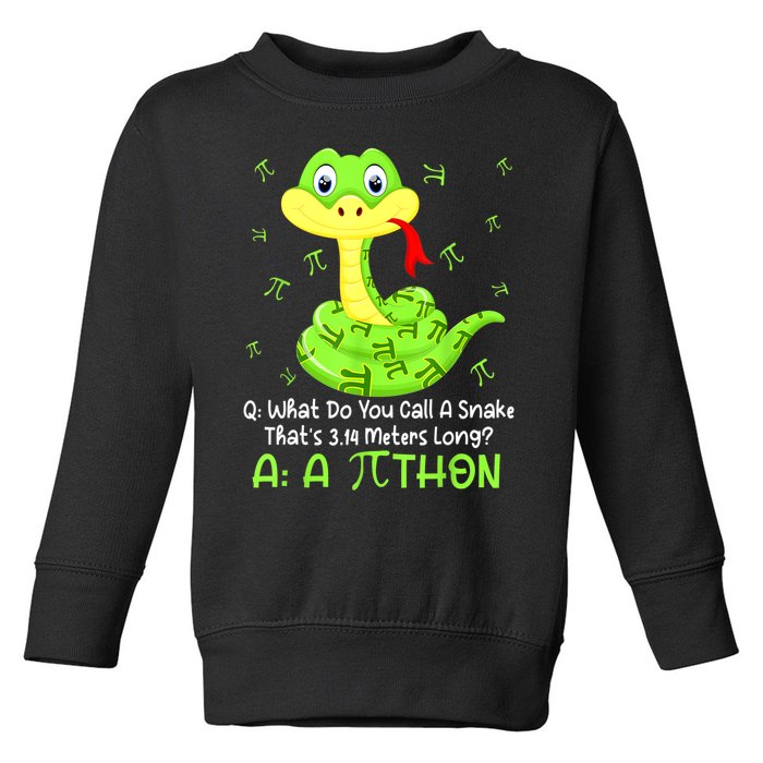 Python Pithon Pi Symbol Funny Math Teacher Pi Day Toddler Sweatshirt