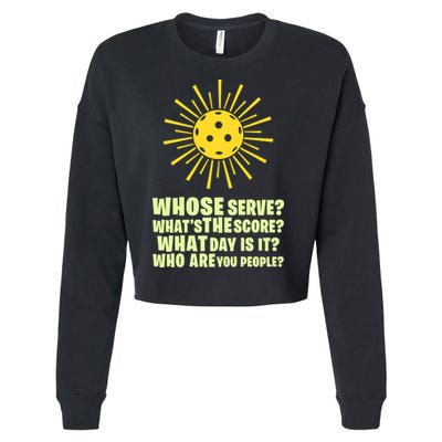 PickleBall Player Funny sport  gif for fan Cropped Pullover Crew