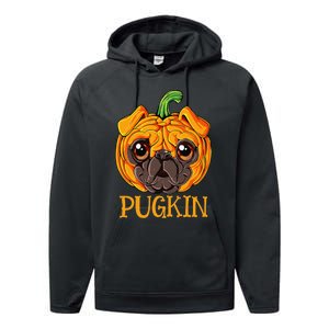 Pugkin Pug Pumpkin Halloween Thanksgiving  Dog Performance Fleece Hoodie