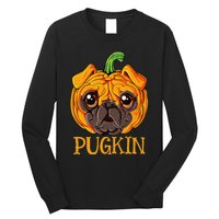 Pugkin Pug Pumpkin Halloween Thanksgiving  Dog Long Sleeve Shirt