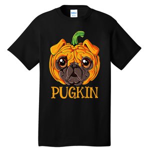 Pugkin Pug Pumpkin Halloween Thanksgiving  Dog Tall T-Shirt