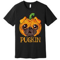 Pugkin Pug Pumpkin Halloween Thanksgiving  Dog Premium T-Shirt