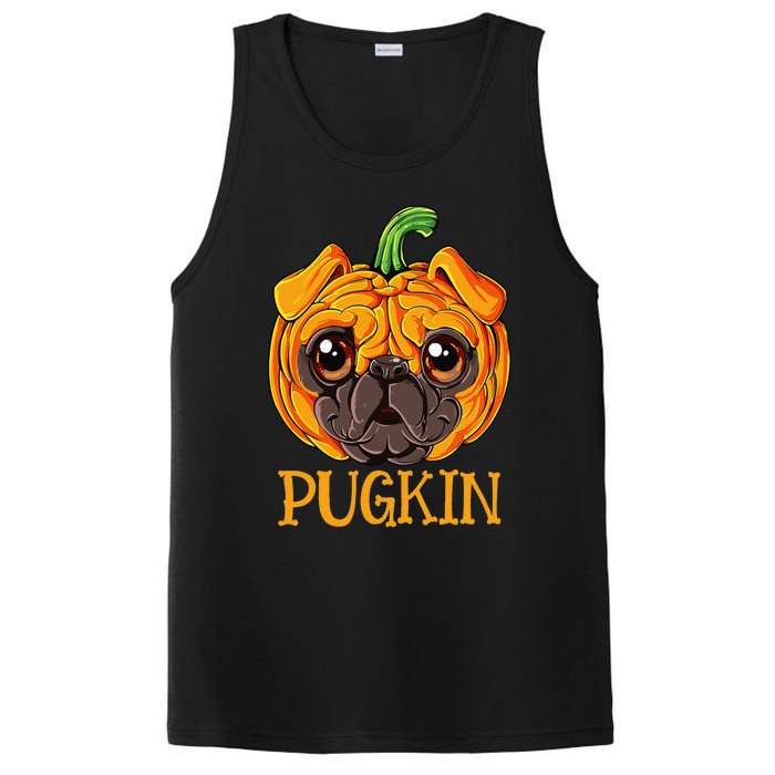 Pugkin Pug Pumpkin Halloween Thanksgiving  Dog PosiCharge Competitor Tank