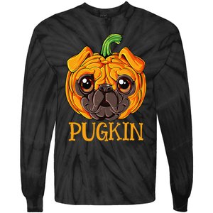 Pugkin Pug Pumpkin Halloween Thanksgiving  Dog Tie-Dye Long Sleeve Shirt