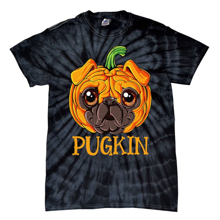 Pugkin Pug Pumpkin Halloween Thanksgiving  Dog Tie-Dye T-Shirt