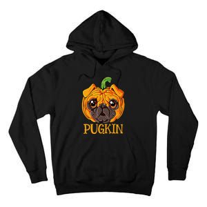 Pugkin Pug Pumpkin Halloween Thanksgiving  Dog Tall Hoodie