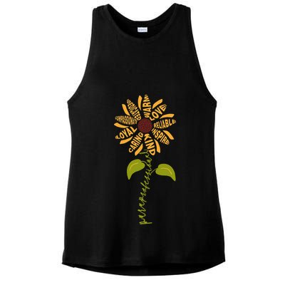 Para professional Paraeducator Teacher Sunflower Ladies PosiCharge Tri-Blend Wicking Tank
