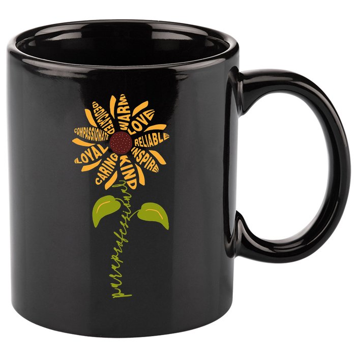 Para professional Paraeducator Teacher Sunflower 11oz C Handle Ceramic Mug