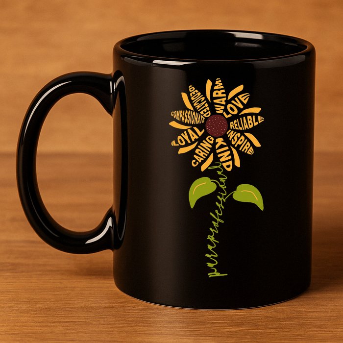 Para professional Paraeducator Teacher Sunflower 11oz C Handle Ceramic Mug