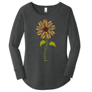 Para professional Paraeducator Teacher Sunflower Women's Perfect Tri Tunic Long Sleeve Shirt