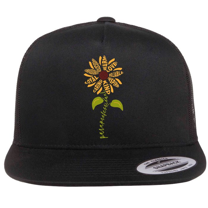 Para professional Paraeducator Teacher Sunflower Flat Bill Trucker Hat
