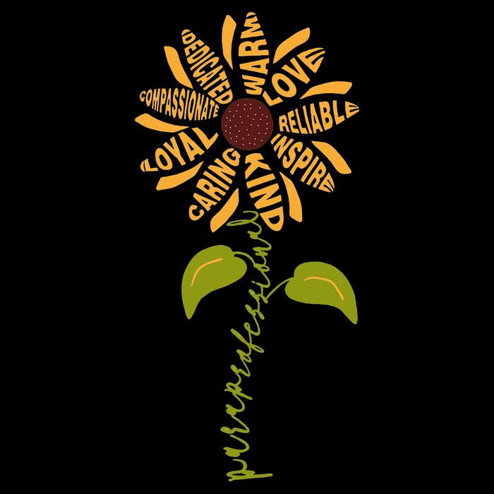 Para professional Paraeducator Teacher Sunflower Flat Bill Trucker Hat