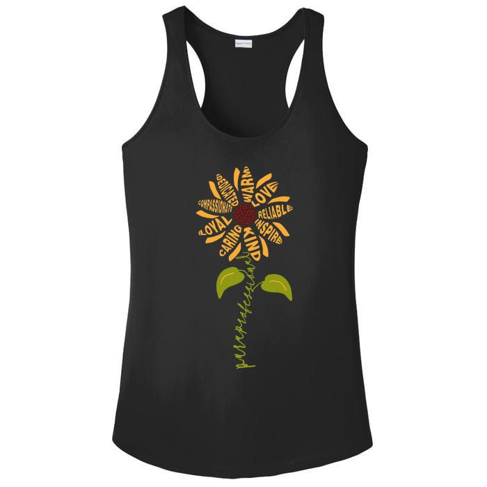 Para professional Paraeducator Teacher Sunflower Ladies PosiCharge Competitor Racerback Tank